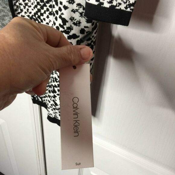 Calvin Klein Cardigan Sweater Open XS Animel Print Straight Hem NEW OVERSIZED - Picture 7 of 8